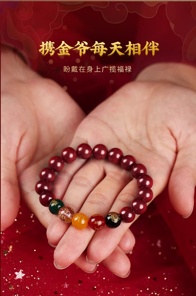 Five Blessings Wealth Gods Bead Bracelet - Attract Prosperity and Good Luck