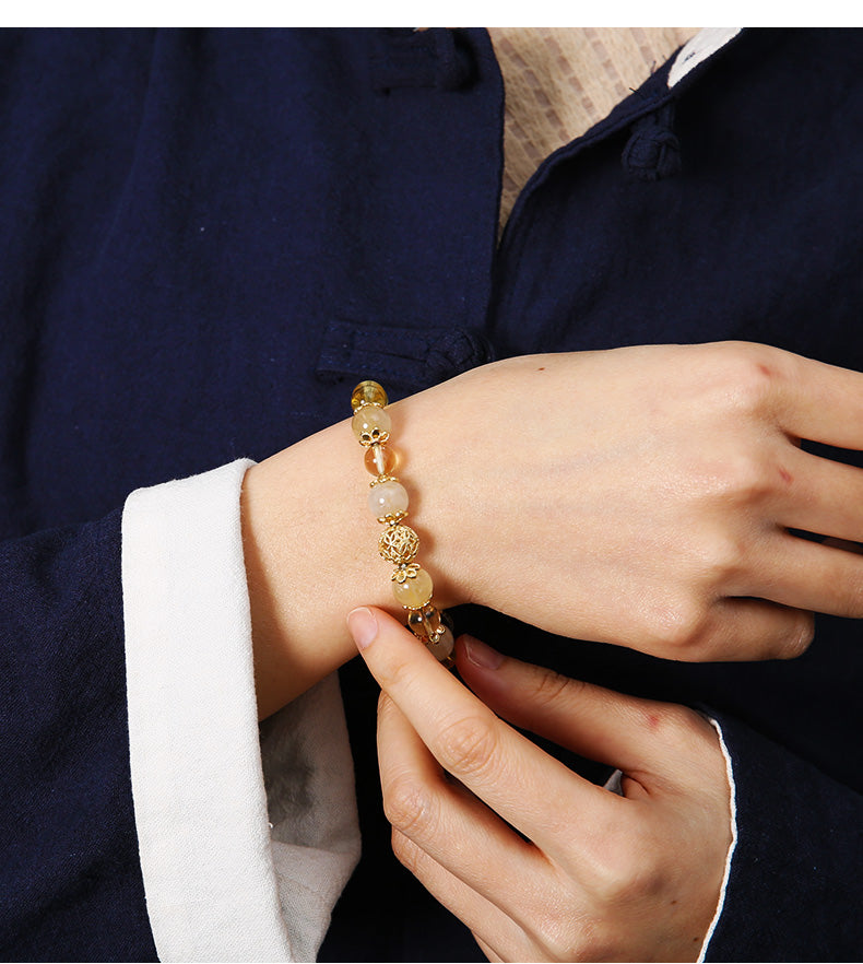 Handcrafted Citrine Beaded Bracelet - Prosperity Stone for Abundance & Positivity