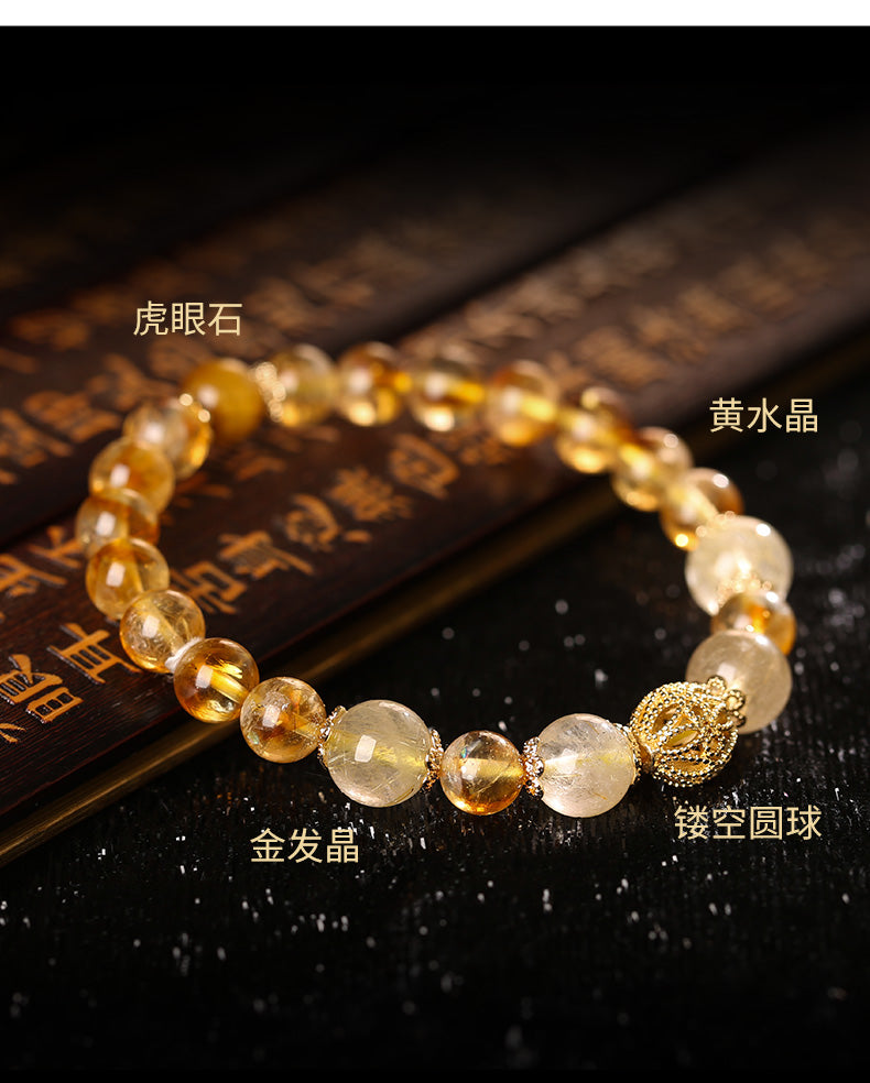 Handcrafted Citrine Beaded Bracelet - Prosperity Stone for Abundance & Positivity