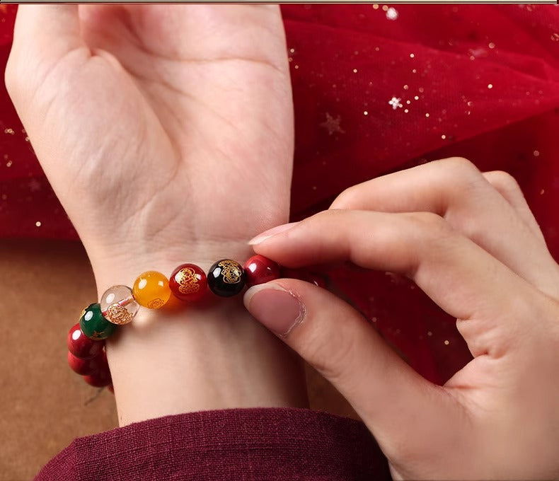 Five Blessings Wealth Gods Bead Bracelet - Attract Prosperity and Good Luck