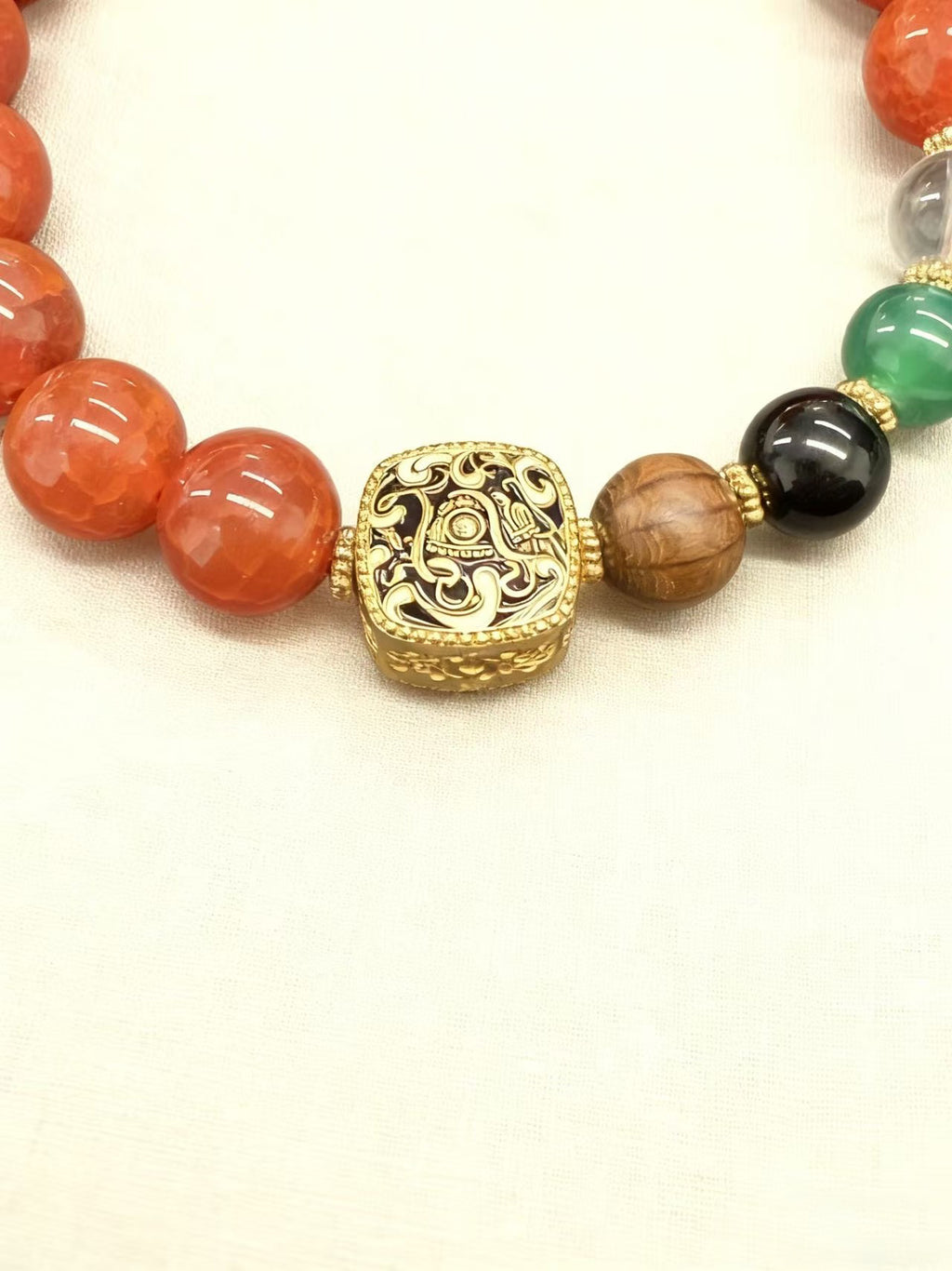 Mixed Crystal Beaded Bracelet - Good Fortune, Safety & Wealth Amulet