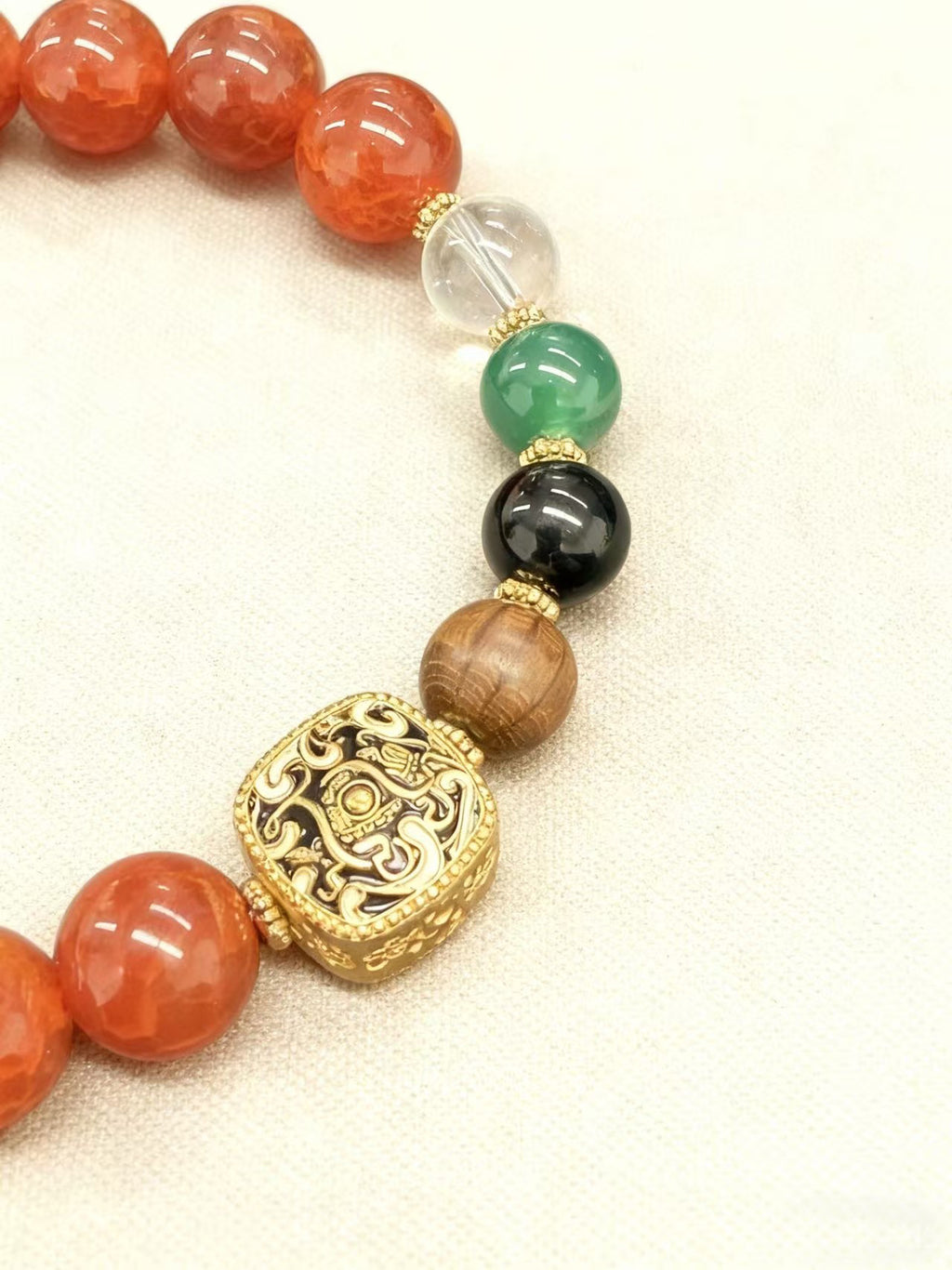 Mixed Crystal Beaded Bracelet - Good Fortune, Safety & Wealth Amulet