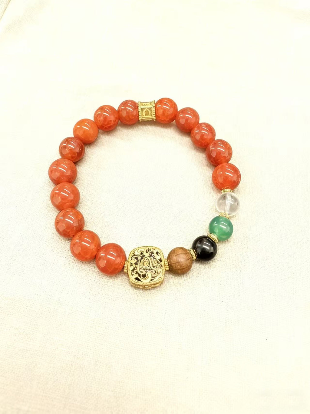 Mixed Crystal Beaded Bracelet - Good Fortune, Safety & Wealth Amulet