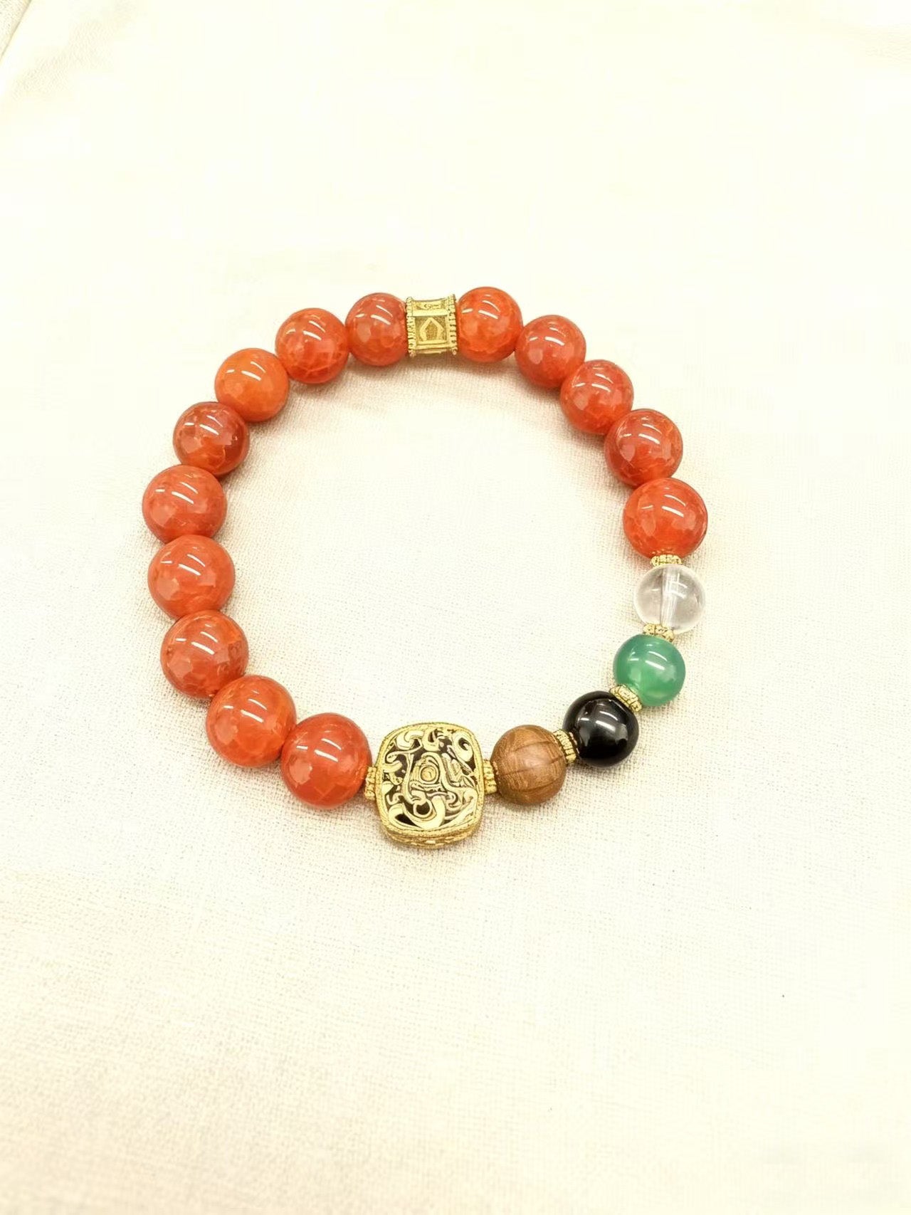 Mixed Crystal Beaded Bracelet - Good Fortune, Safety & Wealth Amulet