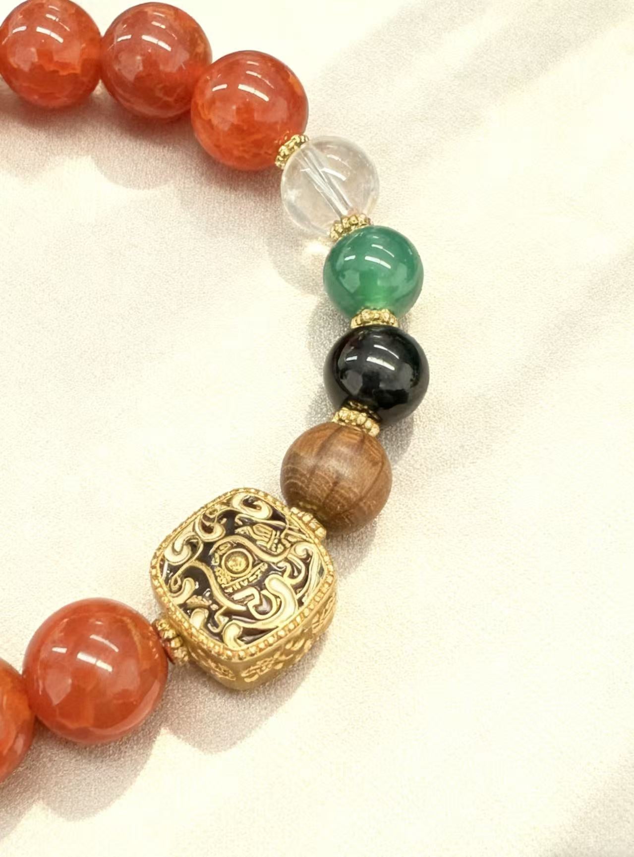 Mixed Crystal Beaded Bracelet - Good Fortune, Safety & Wealth Amulet