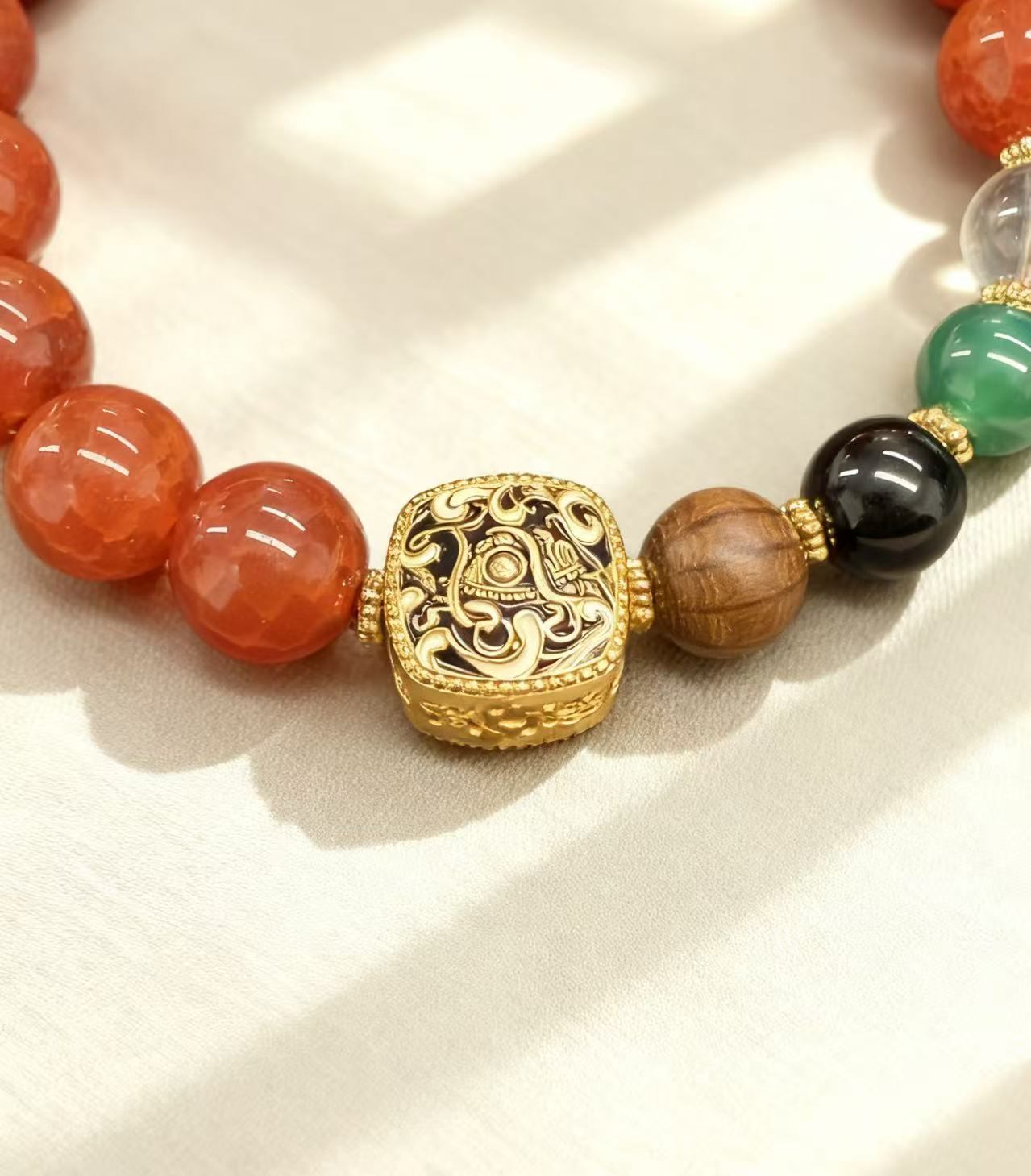 Mixed Crystal Beaded Bracelet - Good Fortune, Safety & Wealth Amulet