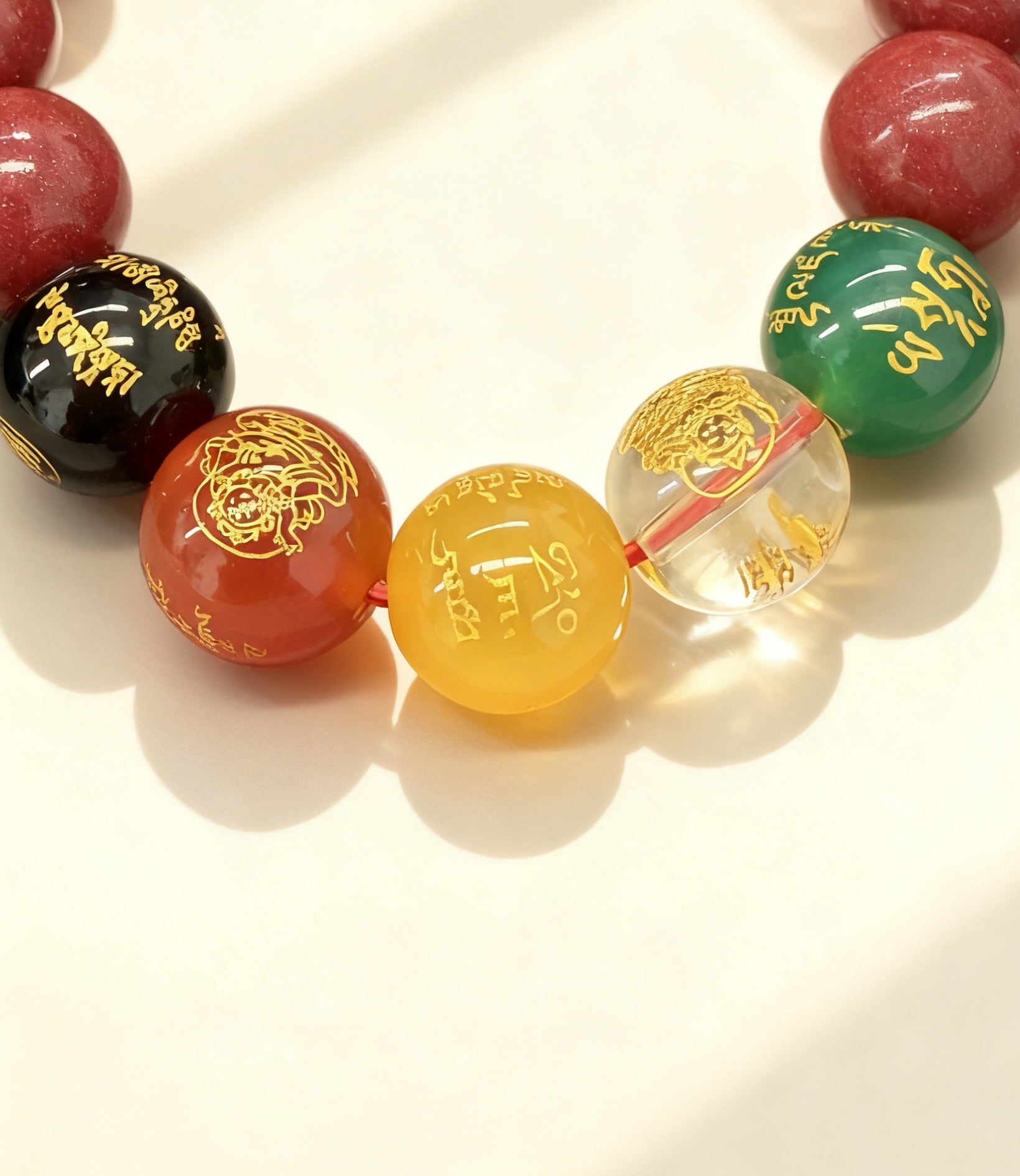 Five Blessings Wealth Gods Bead Bracelet - Attract Prosperity and Good Luck