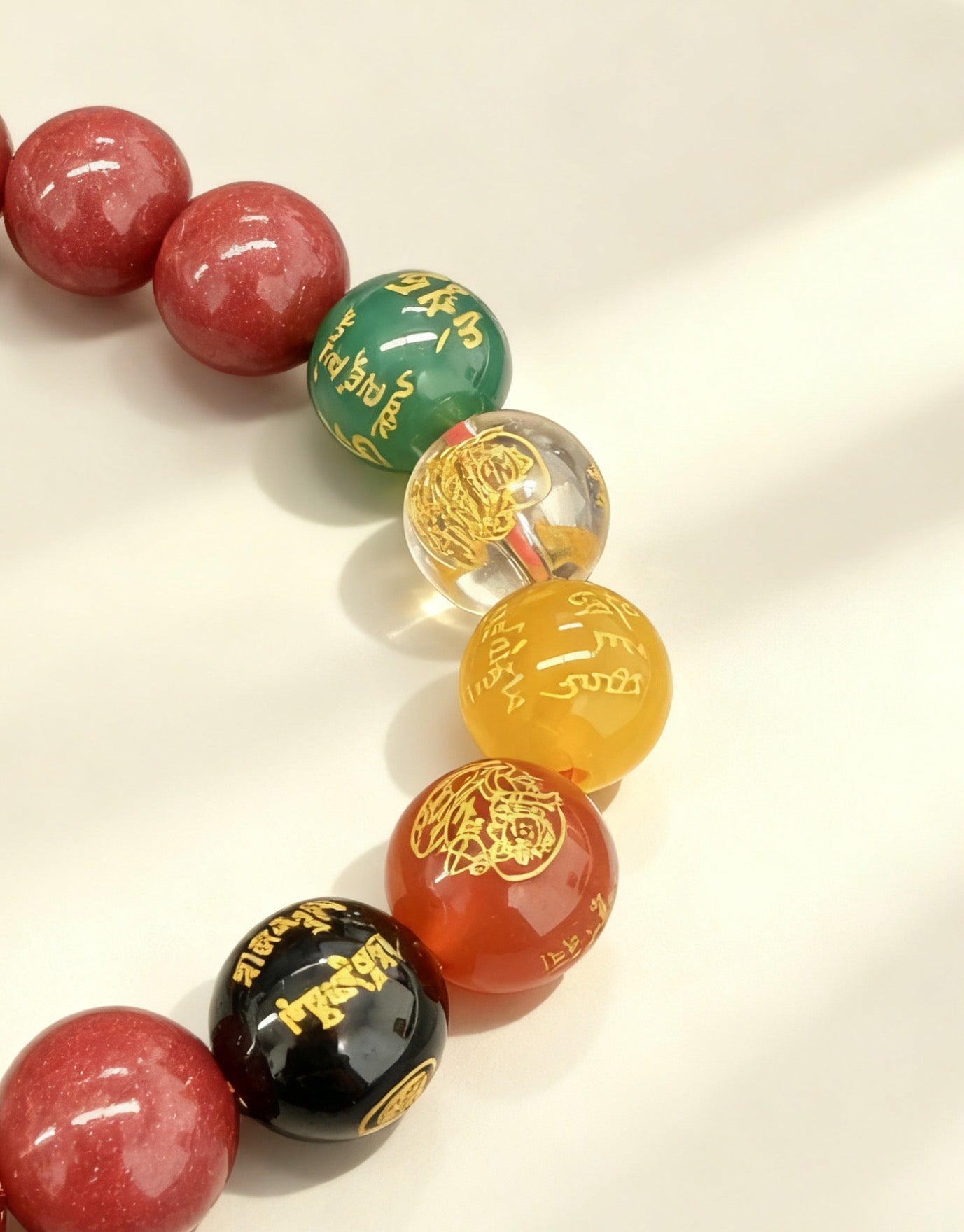 Five Blessings Wealth Gods Bead Bracelet - Attract Prosperity and Good Luck