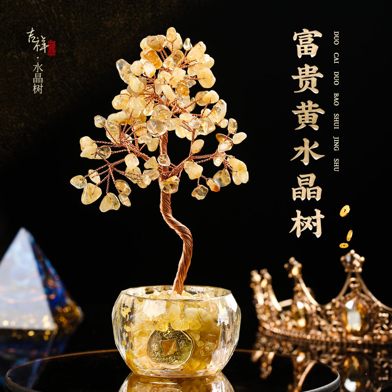 Multi-Color Blessings Crystal Tree - Feng Shui for Abundance & Luck