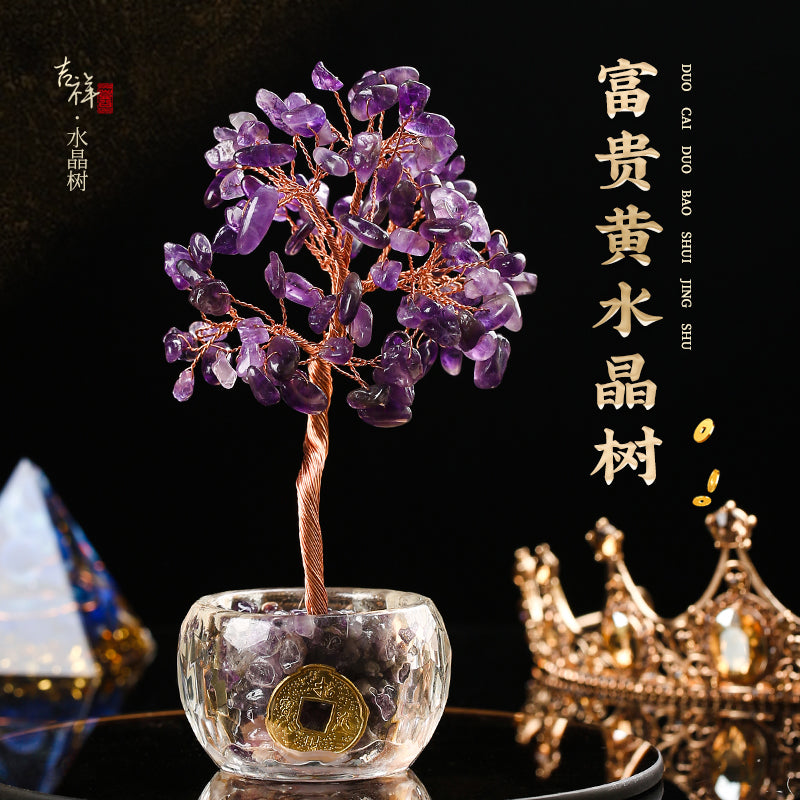 Multi-Color Blessings Crystal Tree - Feng Shui for Abundance & Luck